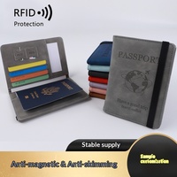 Porte-passeport en cuir PU avec sangle, anti-magnétique, anti-RFID, anti-vol, rangement pour billets, pochette pour documents