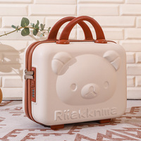 Valise à roulettes Little Bear, trousse de maquillage, bagage cabine 14 pouces, mini-valise en néoprène avec fermeture éclair, boîte de rangement portable à motif dessin animé