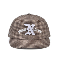 Casquette personnalisée pied-de-poule avec patch en feutre, casquette de baseball vintage 5 panneaux, casquettes de baseball brodées avec logo personnalisé