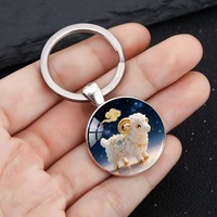 Vente chaude transfrontalière : Porte-clés en alliage de zinc avec motif du zodiaque chinois, pendentif exquis et petit accessoire