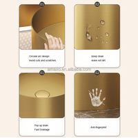 Évier de salle de bain de luxe à design en arc circulaire, avec drain escamotable, finition or brossé, à poser au sol, fabriqué à Kaiping