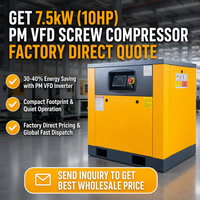 Kompresor Udara Berpendingin Udara Magnet Permanen Tugas Berat Harga Ekonomis 10HP 7.5KW 220V Efisiensi Tinggi Kualitas Tinggi