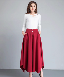 <span class=keywords><strong>Pantaloni</strong></span> <span class=keywords><strong>Palazzo</strong></span> da Donna <span class=keywords><strong>a</strong></span> Vita Alta <span class=keywords><strong>con</strong></span> <span class=keywords><strong>Bottoni</strong></span>, Gamba Larga, Svasati Irregolari, Culotte Eleganti <span class=keywords><strong>con</strong></span> Tasche Laterali, Tinta Unita, per Danza - Product Image 5