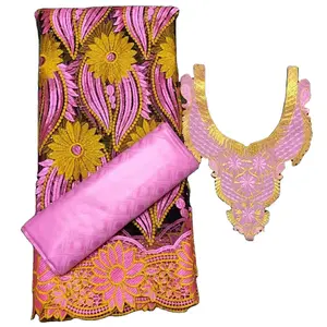 薄纱蕾丝宝石时尚非洲巴赞刺绣设计