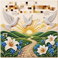 Kit de Peinture Diamant Acrylique DIY avec Cadre, Forme Carrée/Rectangulaire, Motif Montagne, Coucher de Soleil, Paysage Floral, Peinture Complète pour Salon