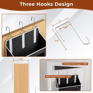 Organisateur suspendu au-dessus de la porte, 5 étagères suspendues avec 10 poches en filet pour le rangement derrière la porte ou à l'usage mural - Product Image 4