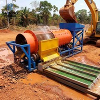Trommel Scrubber à Débit Moyen 80-100 TPH, Ligne Complète de Traitement de l'Argile et de l'Or pour Petite Concession Minière