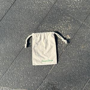 Customized Logo Printing Cotton <b>Drawstring</b> Jewelry <b>Pouch</b> Natural Cotton Dust Bag <b>Pouch</b> - Product Image 2