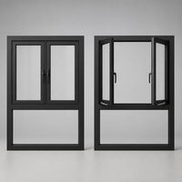 Ventana Abatible de Alto Rendimiento con Aislamiento Térmico, Barrera Contra Viento y Agua, Reducción de Ruido, Fabricada en Aluminio PA66, OEM ODM, MOQ Bajo