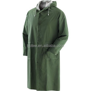 plastic PVC/polyester heavy-duty working raincoat rainsuit