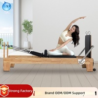 Lit de Pilates Reformer Professionnel Commercial Ajustable en Bois avec Correcteur – Équipement de Studio