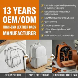 Üretici Özel Yumuşak Dolgulu Kahverengi Deri Çok Fonksiyonlu Küçük Taşınabilir Aynasız <span class=keywords><strong>DSLR</strong></span> SLR Lens Sırt Çantası Kamera Çantası - Product Image 3