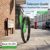 SC/APC SC/APC Kabel Patch Serat Optik Mode Tunggal Berlapis Baja Jumper Optik SIMPLEX 9/125um OS1/OS2 Kompatibel LSZH Putih 3m Modem