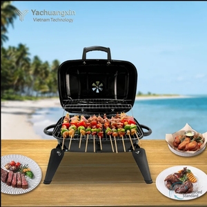 Portable outdoor barbecue grill meat and skewer roasting charcoal barbecue <b>rack</b> camping portable barbecue grill - Product Image 6