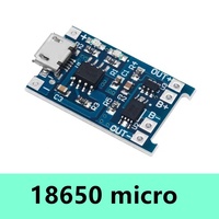 Módulo de placa de carga de batería de litio TP4056 1A, protección de carga de interfaz USB dos en uno