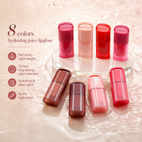 8-kleurige biologische veganistische waterproof minerale lipgloss met fruitachtige hydraterende spiegelende finish vloeibare lipolië