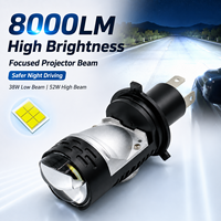 Ampoule de phare LED pour voiture SFIDA T9 12V, nouvelle, super lumineuse, projecteur H4, 52W, 6000K, 5200LM, puce 3570, IP67
