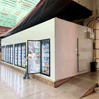 Vitrine Réfrigérée Grande Capacité avec Porte Vitrée et Étagères Robustes pour Aliments Surgelés de Supermarché