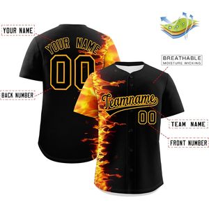 Maillot de baseball personnalisé 2025 à dégradé pour hommes, femmes et jeunes, chemise boutonnée avec nom et numéro d'équipe brodés, design respirant - Product Image 3