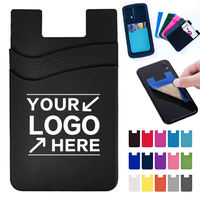 Cartera de silicona adhesiva para iPhone, Android y otras superficies planas, ideal para tarjetas de crédito, tarjetas de visita, efectivo y tarjetas de identificación.
