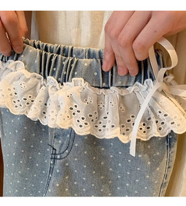 Abbigliamento per Bambine, <span class=keywords><strong>Completo</strong></span> in Denim Stampato Traspirante Estivo, Set Due Pezzi Casual Dolce Stile Coreano - Product Image 6