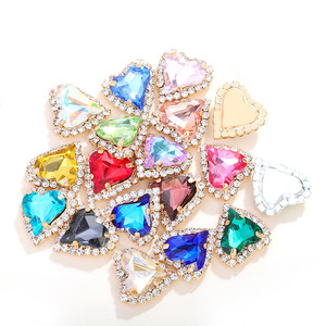 Nantong Rhinestones Heart Crystal <b>Buttons</b> With Rhinestone Edging For Wedding Dress DIY Jewelry Accessories - Product Image 4