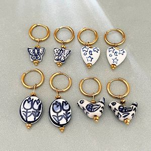 Pendientes de Acero Inoxidable Vintage con Diseño de Corazón y Mariposa, Estilo Vintage, para Mujer, Pedido al por Mayor, Novedad 2026 - Product Image 2