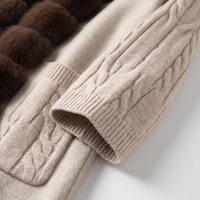 Manteau d'hiver de luxe à col long en fourrure, style pull, trench, en fourrure éco-responsable pour femme, ODM