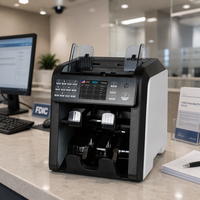 Machine à compter l'argent 2 compartiments AL-950 CIS, Trieur de devises multi-valances avec écran TFT 3,5 pouces, Compteur à 2 compartiments pour billets mixtes