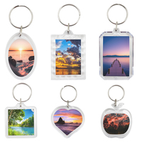 Porte-clés personnalisé en acrylique transparent vierge, breloques porte-clés, porte-clés en acrylique avec cadre photo imprimé sur mesure