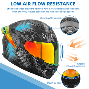 Mũ bảo hiểm lật lên unisex dành cho đi xe máy ngoài trời, cá nhân hóa, nhẹ, kiểu mô-đun, bảo vệ đầu - Product Image 4