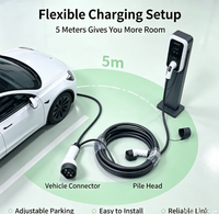 Câble d'extension de charge EV Type 2 vers Type 2, 5 m, 32 A, 7 kW, 11 kW, 22 kW, cordon de chargeur standard UE pour borne de recharge murale et station publique