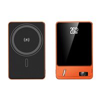 Batterie externe magnétique sans fil 10000mAh PD 20W ultra-mince en alliage avec support de téléphone et écran LED pour iPhone séries 12-16