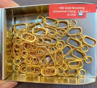 Fermoir universel à ressort en or massif 18 carats, formes multiples (cœur, rond, rectangle), composants de bijoux, fournisseur d'or, pièces de bijoux DIY