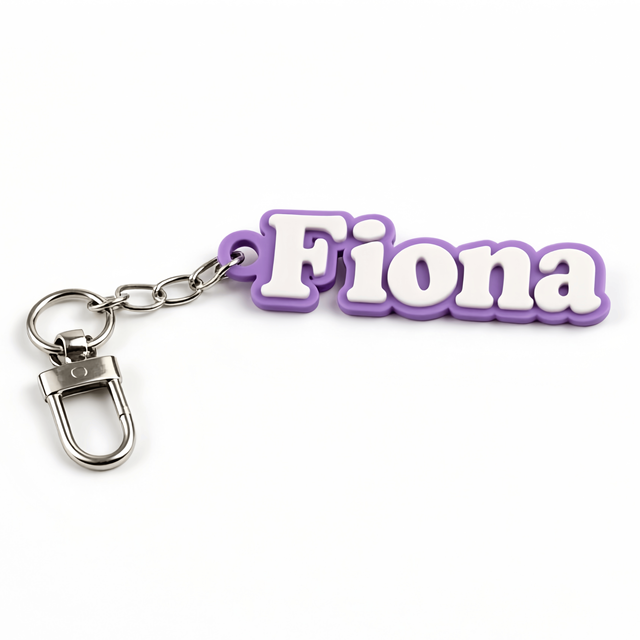 OEM Custom Name Soft PVC Keychain with Lobster Clasp Personalized Metal Crafts 3D Rubber Name Keyring for Gifts