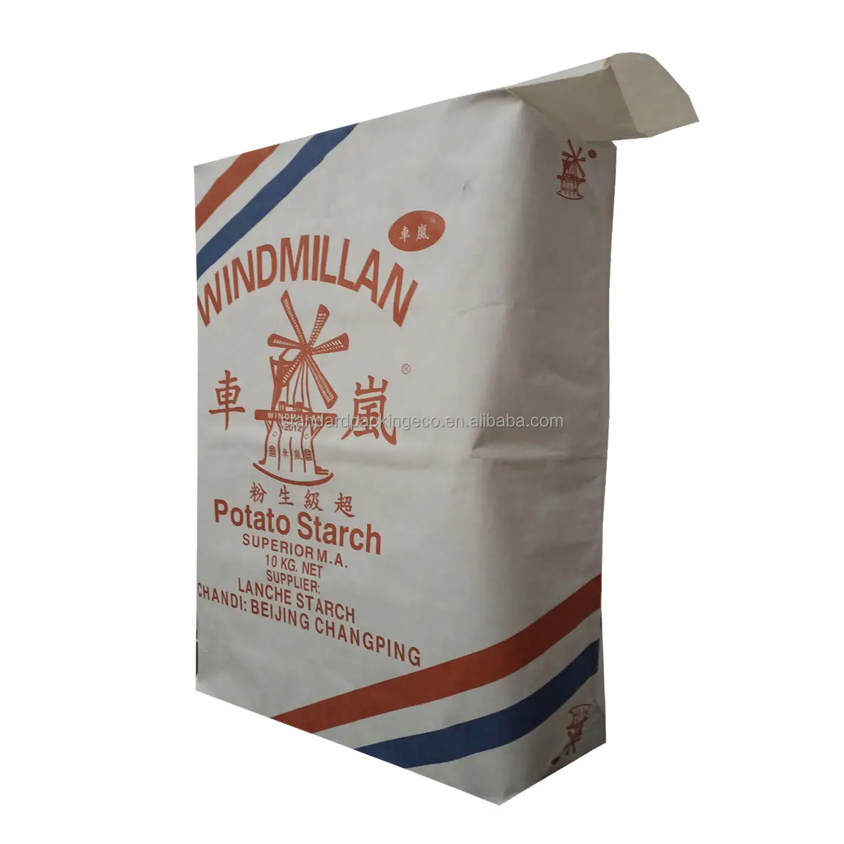 Nhiều lớp Kraft Túi giấy 25kg 50kg bột ngô tinh bột Túi độ ẩm bằng chứng tự đóng máy điền Bao