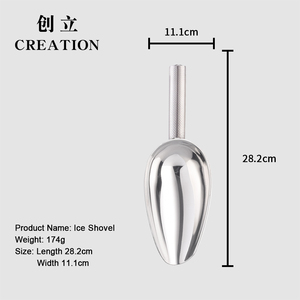Nhà Máy Trực Tiếp 12Oz Kim Loại Thanh Công Cụ <span class=keywords><strong>Ice</strong></span> Shovel Container Tùy Chỉnh Nhỏ Bạc Thép Không Gỉ 304 201 <span class=keywords><strong>Ice</strong></span> <span class=keywords><strong>Scoop</strong></span> - Product Image 3
