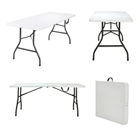 Table pliante portable en plastique HDPE robuste GSD pour l'extérieur, table à manger pliable pour les fêtes