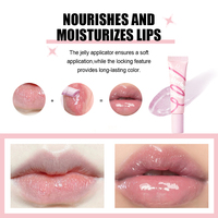 Gel à lèvres coloré effet bonbon - Baume à lèvres hydratant longue durée avec formule waterproof, certifié MSDS, effet brillant