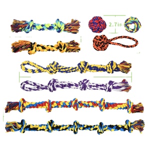 Juego de juguetes masticables de lujo personalizados y duraderos para perros, juego de juguetes esféricos con nudos interactivos para perros - Product Image 1