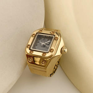 多用途レトロなクリエイティブパンクウォッチリングミニゴールドメッキ時計シンプルなファッションアクセサリー記念日をフィーチャーカップル向け - Product Image 4