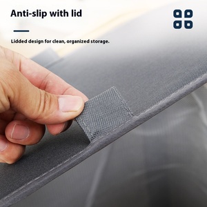 Cesta de almacenamiento de bambú plegable para <span class=keywords><strong>Amazon</strong></span> con ruedas, marco de anillo de bambú para <span class=keywords><strong>ropa</strong></span> <span class=keywords><strong>sucia</strong></span>, botella de lavandería extraíble - Product Image 3