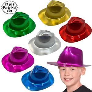 Sombrero de Disfraz de Plástico PVC MADESHINE, Estilo Fedora, Colores Láser Surtidos, para Niños y Adultos, Ideal para Fiestas y Eventos al Aire Libre - Product Image 4