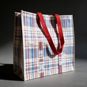 Sacs de créateur tendance, imperméables, en résine PLA laminée, pliables, avec fermeture auto-agrippante, couleurs personnalisées, sacs de courses tissés - Product Image 6