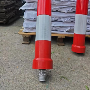 Poste delineador de tráfico de anclaje único rebotable de bolardo de acero de alta visibilidad con base de giro fácil - Product Image 6