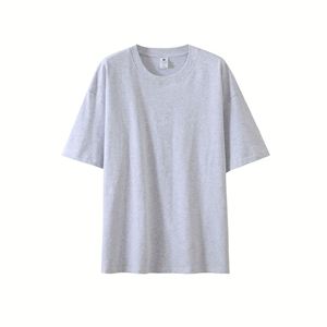 T-shirt unisexe tendance de marque, coupe ample, col décontracté, en coton pur 230g, blanc pur, manches courtes, épaules tombantes, pour hommes - Product Image 6