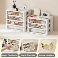 Boîte de rangement transparente multicouche UFORU, grande capacité, en plastique blanc, empilable, pour bureau