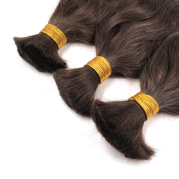 Wholesale Curly Human Top Quality Unprocessed Raw Virgin Bulk Human Hair Natural Wave Pure Color Brown INDIAN Hair Natural Black