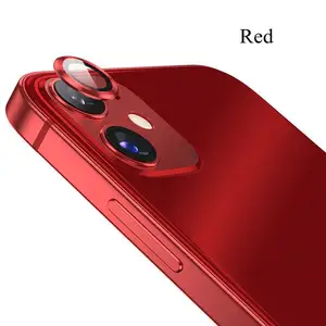 Ruyu Camera Lens Protector Alloy Lens Protective Ring Bundle Camera Screen Protector with HD Tempered Glass for Iphone 12 9H 99%