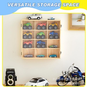 Estante de exhibición de madera para camiones, gabinete de 12 ranuras, estantería de pared de 4 niveles para almacenamiento de Monster Trucks - Product Image 2